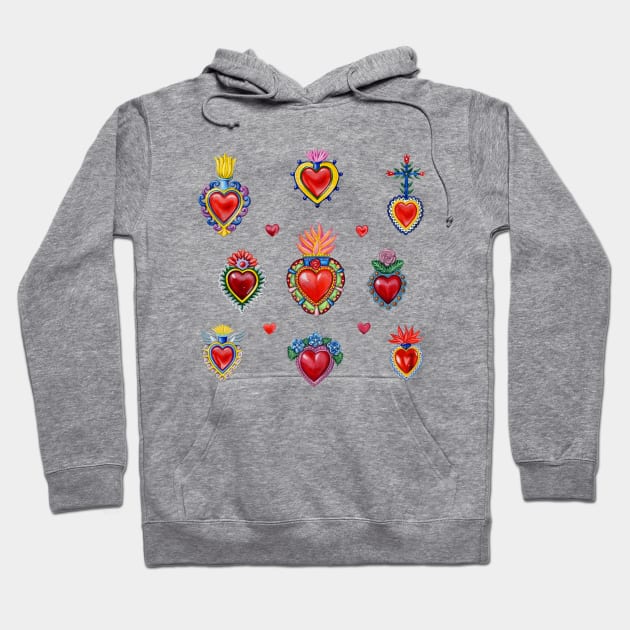 Mexican Sacred Hearts Hoodie by Colette